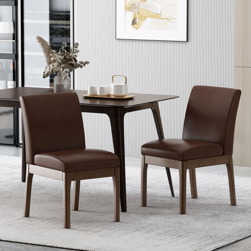 Modern Dining Chair With Upholstery - Dark Brown