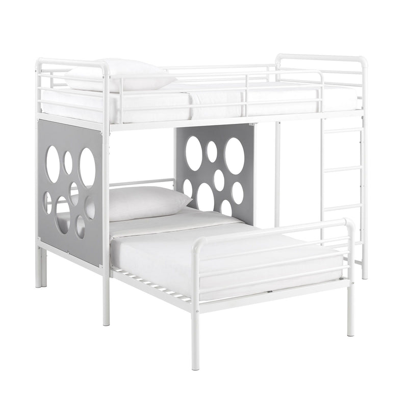 Twin Geo Cutout Colorful L-Shaped Bunk Bed