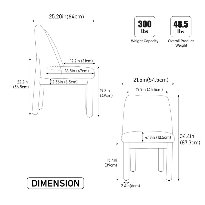 Wide Minimalist Dining Chair