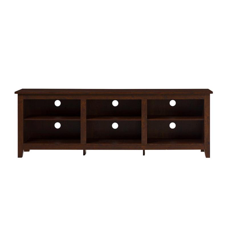 Modern 3 Shelf Open Storage 70" TV Stand For 80" TVs - Brown