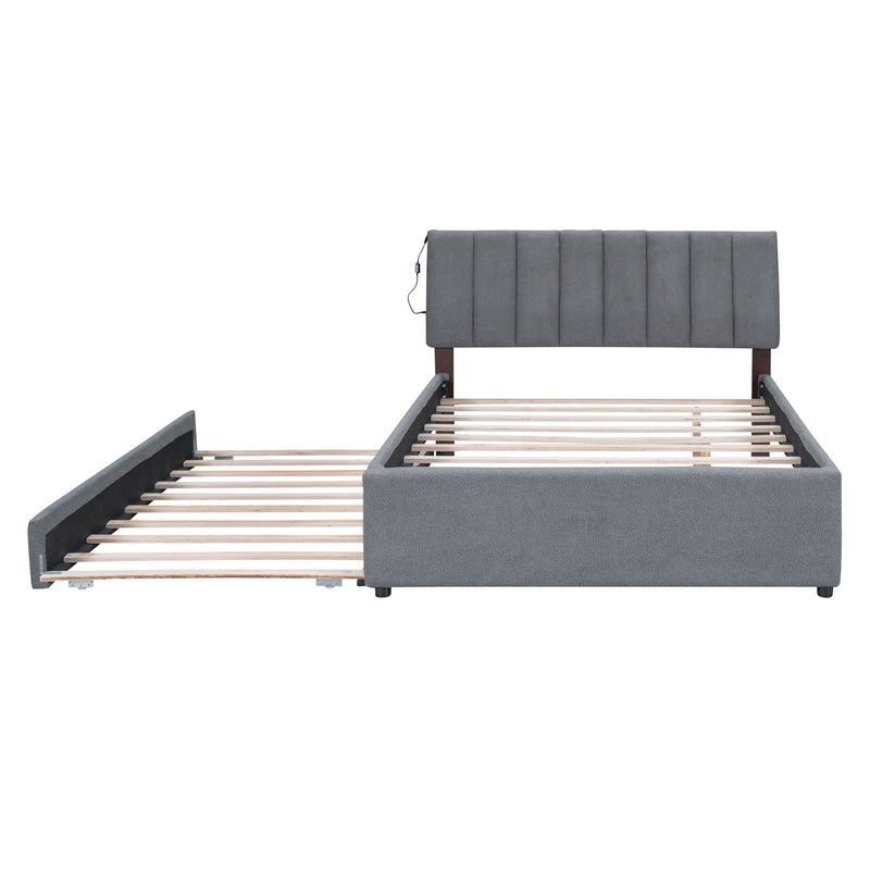 Upholstered Platform Bed With Trundle