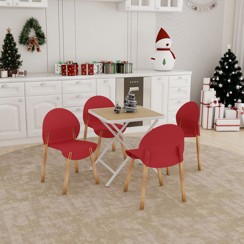 4 Piece Set Of Single Chairs With A Folding Square Table