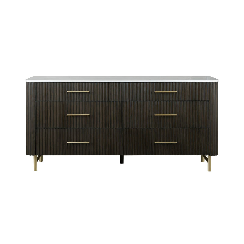 Clayten - Dresser - Espresso / White Marble