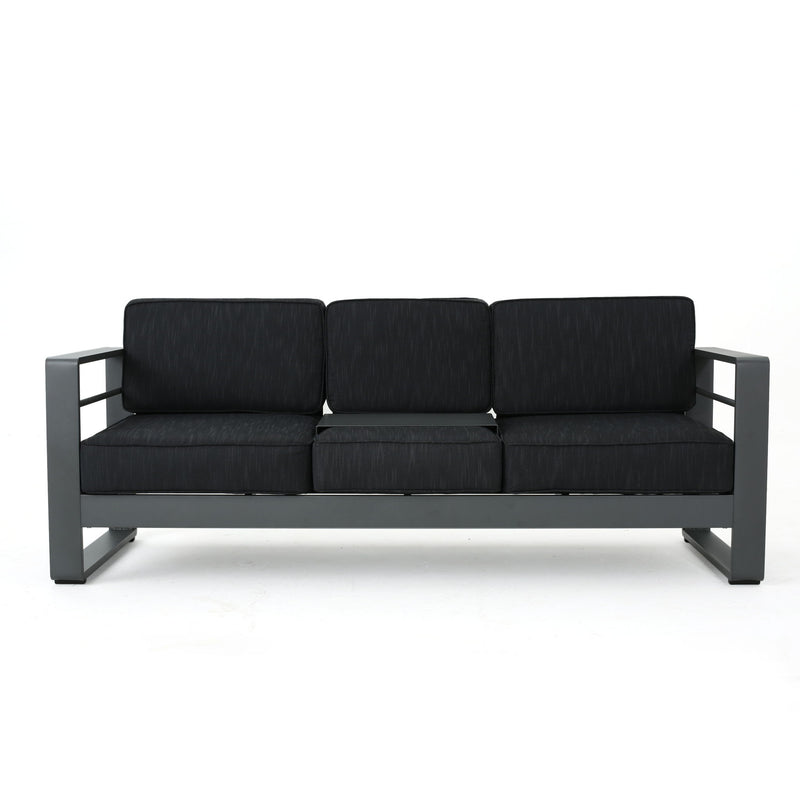 Cape Coral - Modern 3 Seater Sofa With Metal Tray