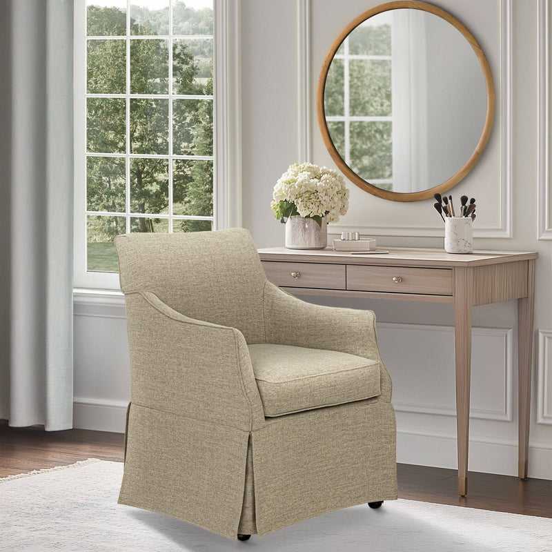 London - Upholstered Skirted Dining Arm Chair