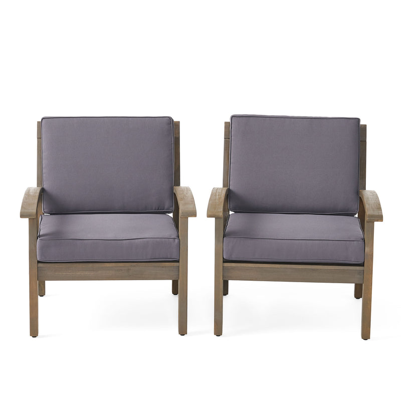 Peyton Club Chair Outdoor Seating Acacia Wood 32.25 X 28.00 X 31.25"