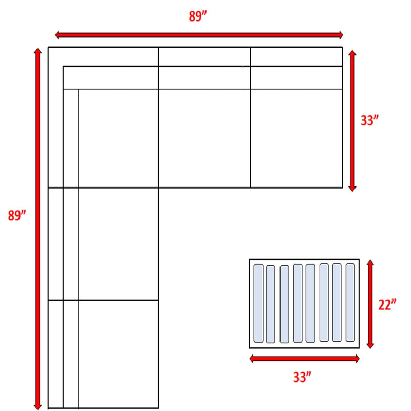 Wicker Sectional Sofa With Cushions And Table