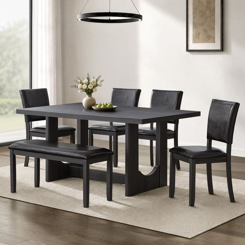 Dining Table Set, Rectangular Kitchen Table With Upholstered Chairs