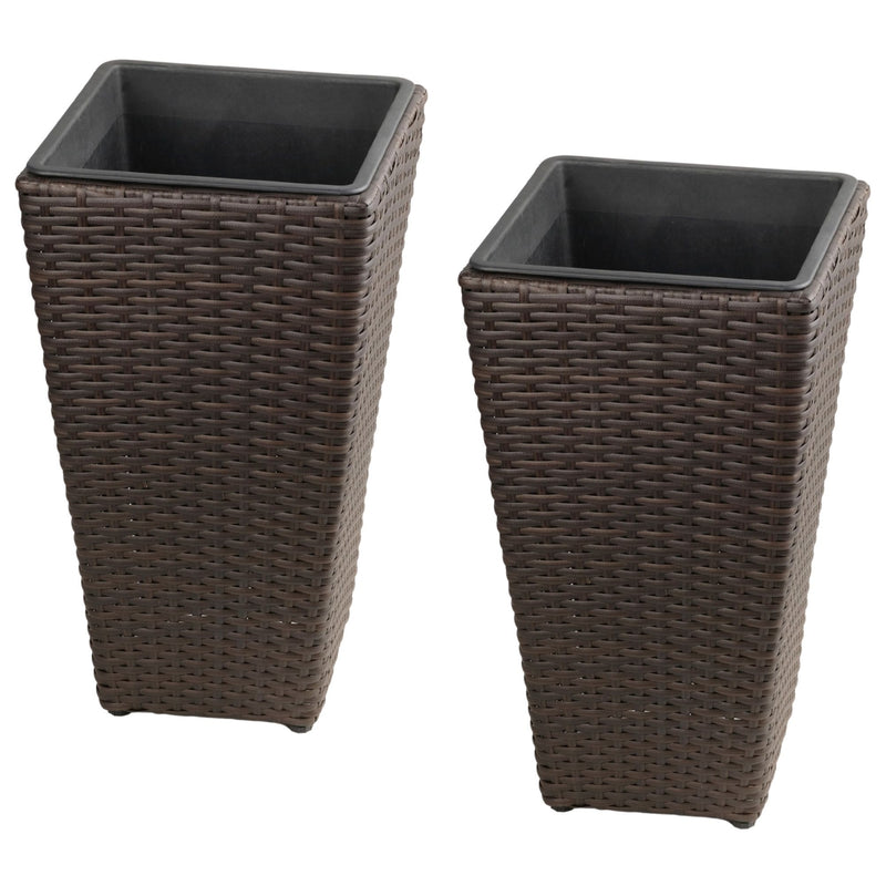 Solhome - Indoor / Outdoor Decorative Planter With Removable Insert (Set of 2) - Brown Ebony