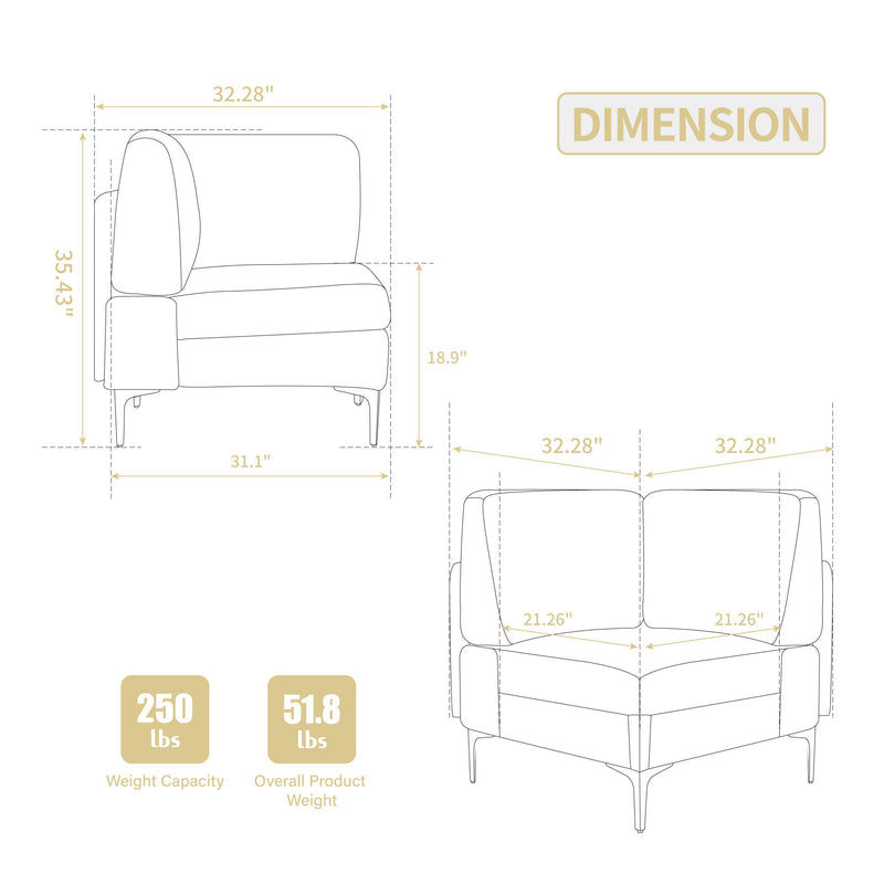 Modular Sectional Sofa Corner Seat