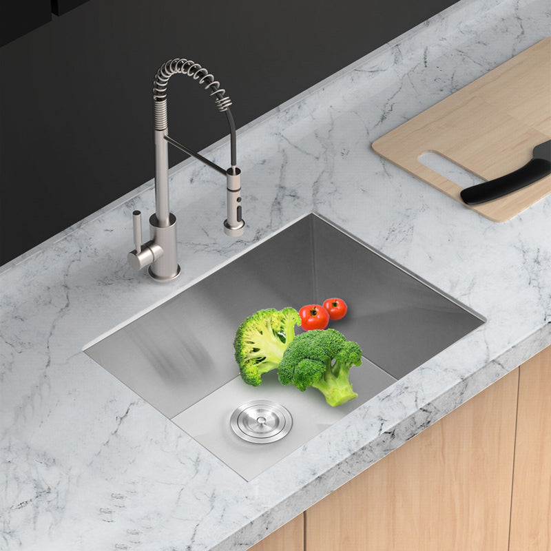 Modern Undermount Stainless Steel Kitchen Sink 16 Gauge, Deep Single Bowl