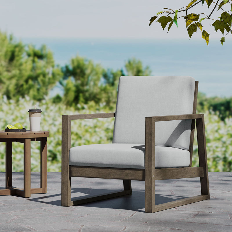 Nexusia - Outdoor Acacia Wood Club Chair With Slat Design