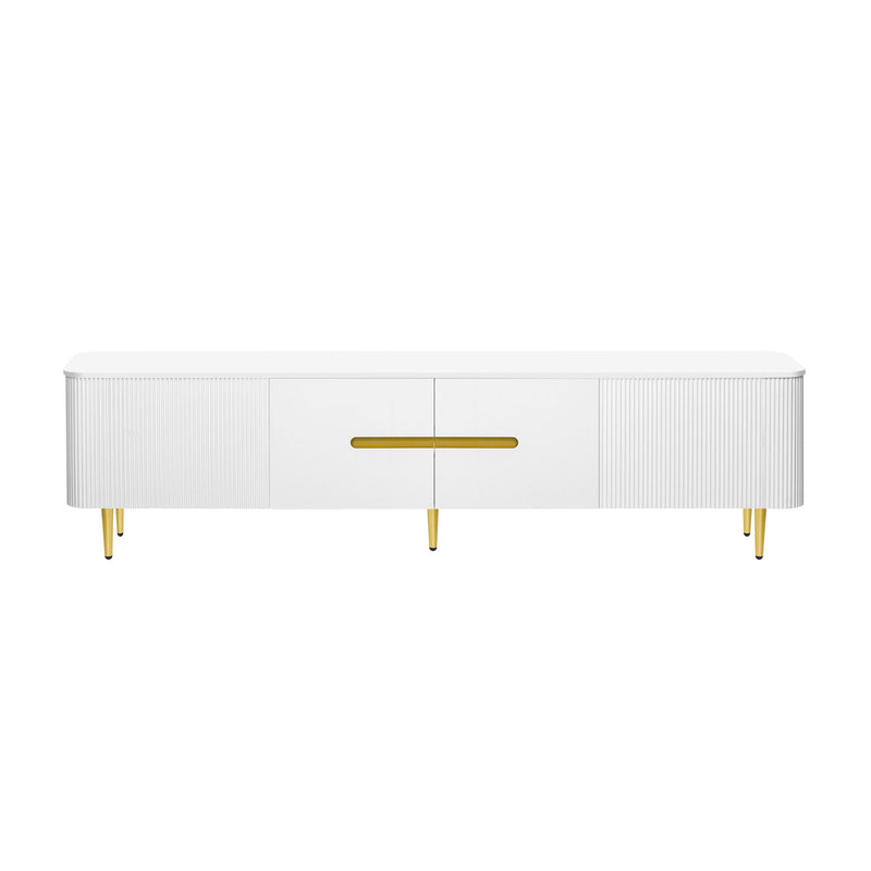 Minimalist TV Stand For TVs Up To 85", Modern Entertainment Center Media Console With 4 Spacious Cabinets For Living Room