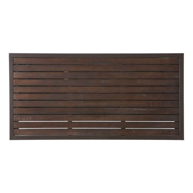 Bar Table With Slat Panel Design - Dark Brown