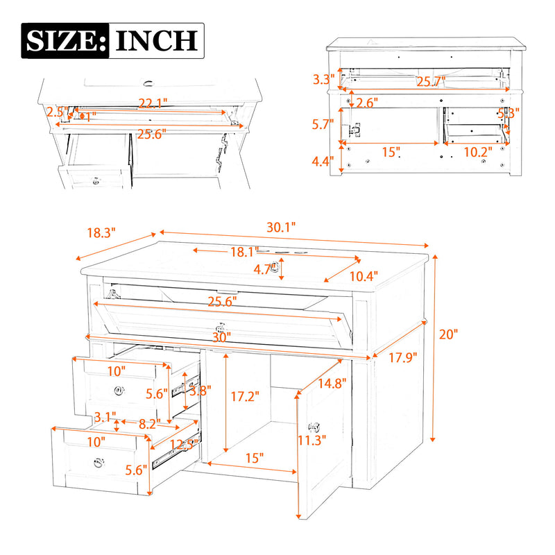 Wall Mounted Bathroom Vanity With 2 Drawers, 1 Tip Out Drawer, 3 Holes Sink