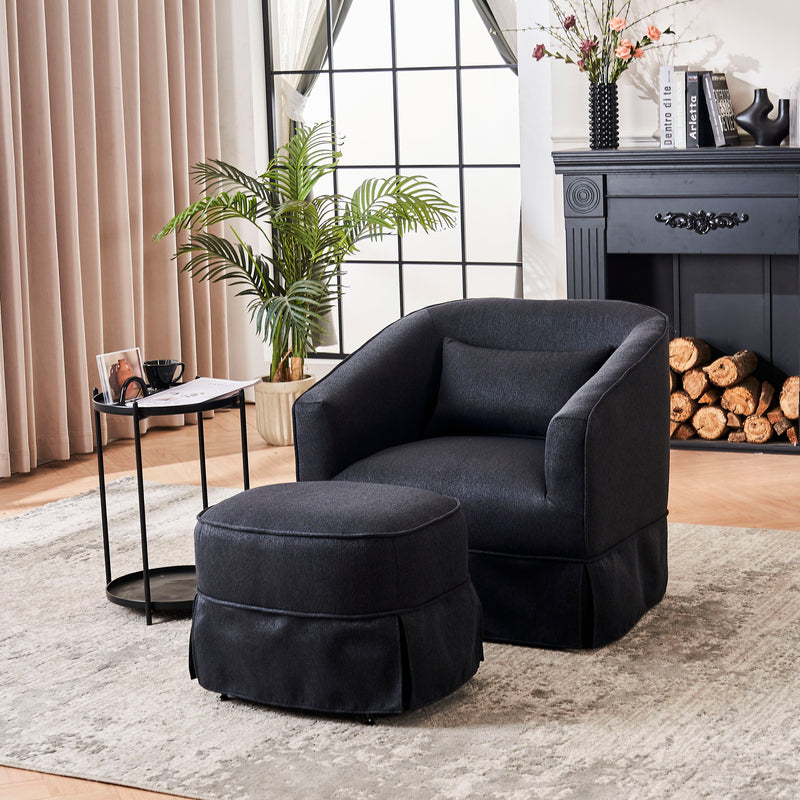 Swivel Accent Chairs Armchair For Living Room, Round Barrel Chairs