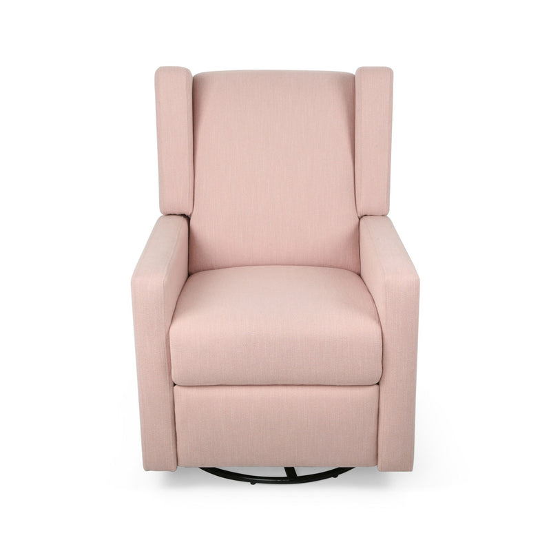 Landau Contemporary Fabric Upholstered Swivel Recliner
