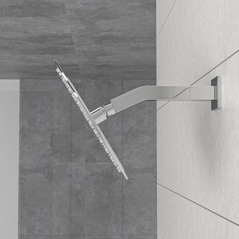Elegant 6" Shower Arm With Flange, Stainless Steel Construction For Rain Shower Heads