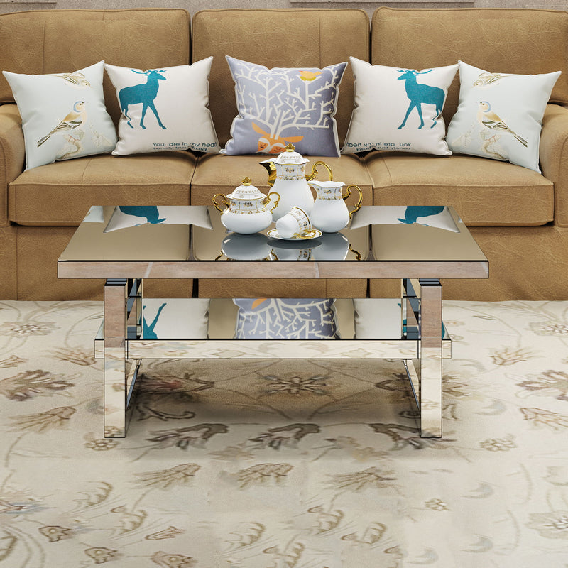 Square Coffee Table For Living Room - Silver