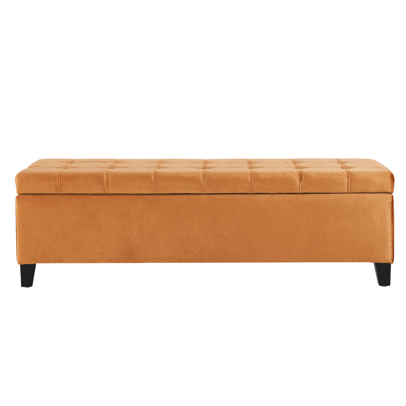 Wendover - Elegant Velvet Tufted Storage Bench With Lift-Up Top And Birch Wood Legs