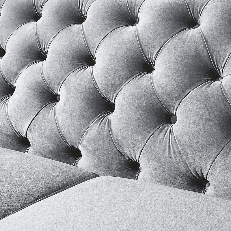 2 Seater Loveseat Sofa With Button Tufted Diamond Grid & 2 Pillows For Living Room