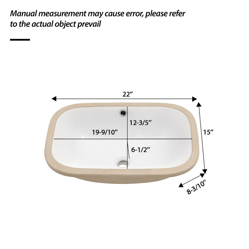Modern Ceramic Undermount Bathroom Sink With Overflow, High Quality