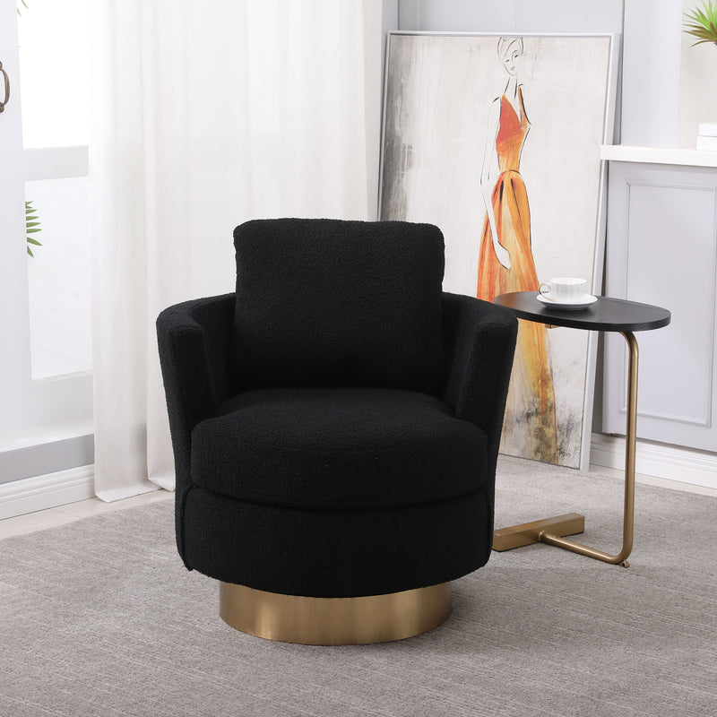 Teddy Swivel Barrel Chair For Bedroom Comfy With Base