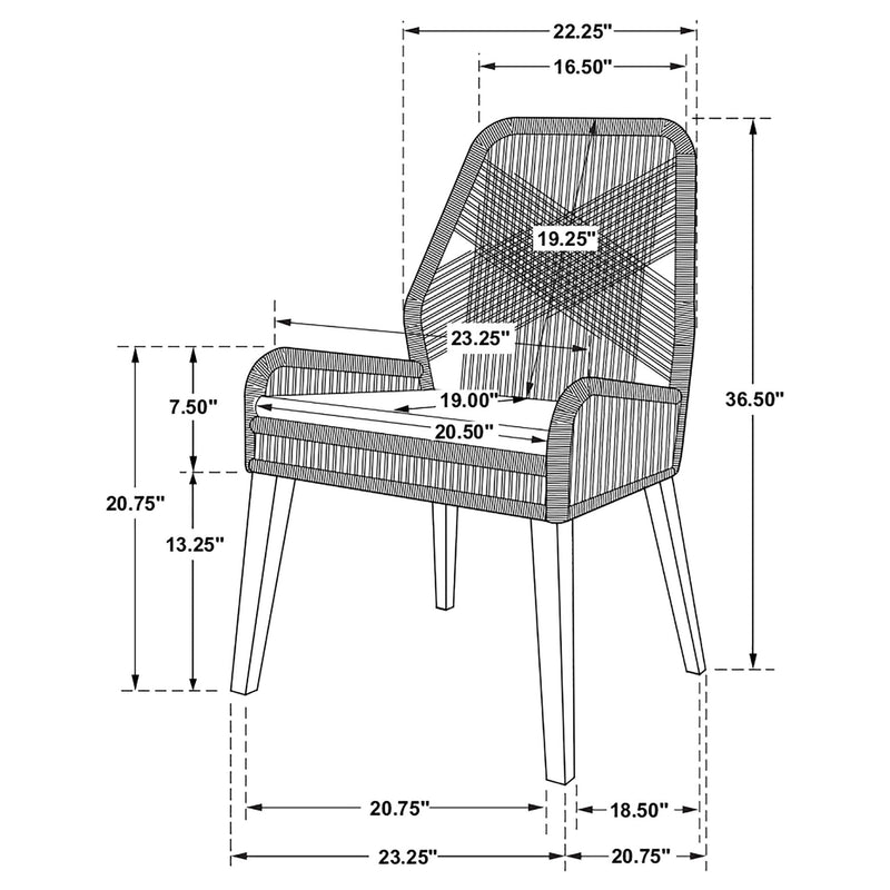 Modern Coastal Dining Chair (Set of 2)
