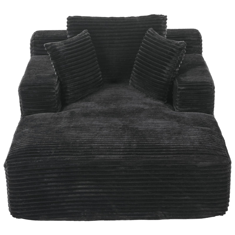 Modern Full Compressed Chaise Lounge Sofa Bed With Removable Pillows