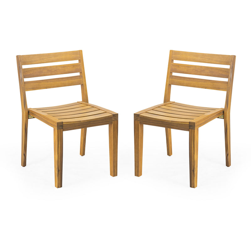 Outdoor Dining Side Chair (Set of 2) - Teak Finish