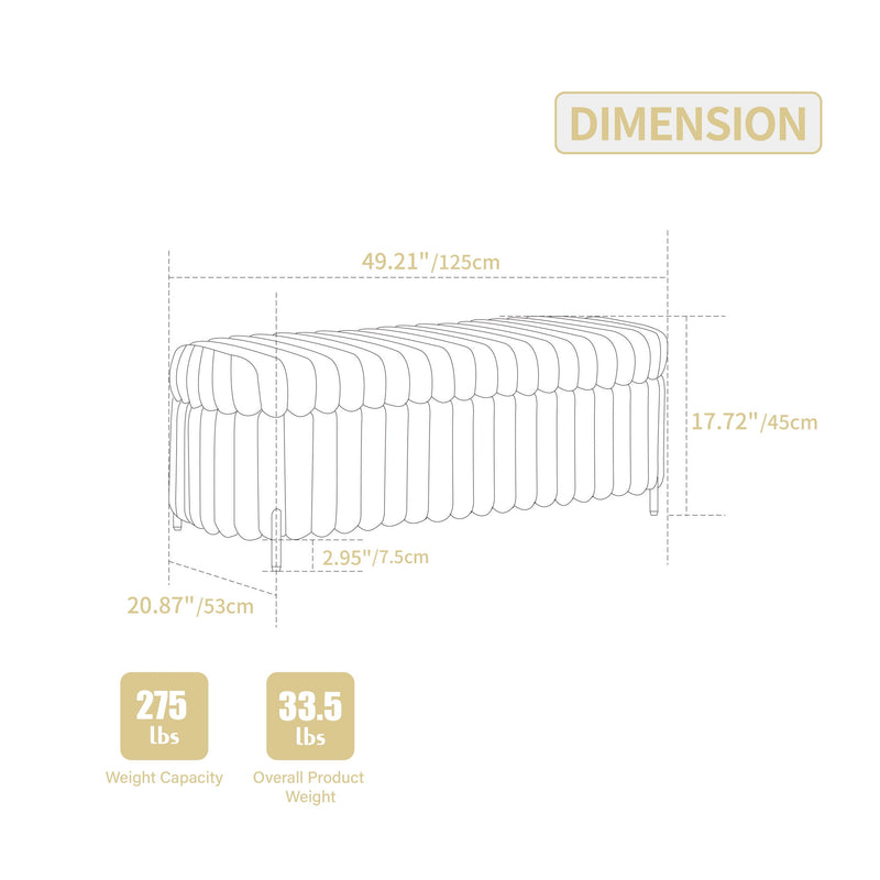 Flip Top Storage Bench With Metal Legs