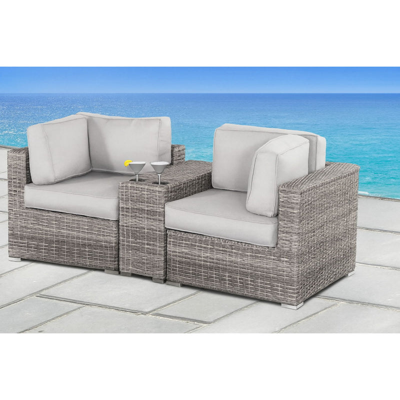 Handcrafted Outdoor Loveseat With Wicker Seating