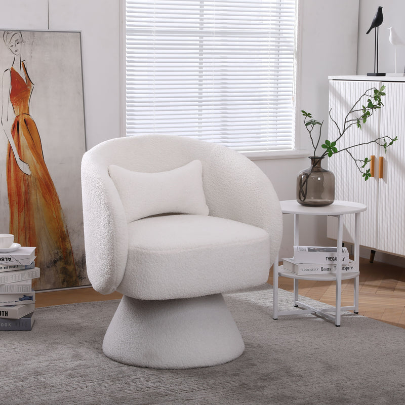 Swivel Accent Chair Armchair, Round Barrel Chair For Living Room Bedroom