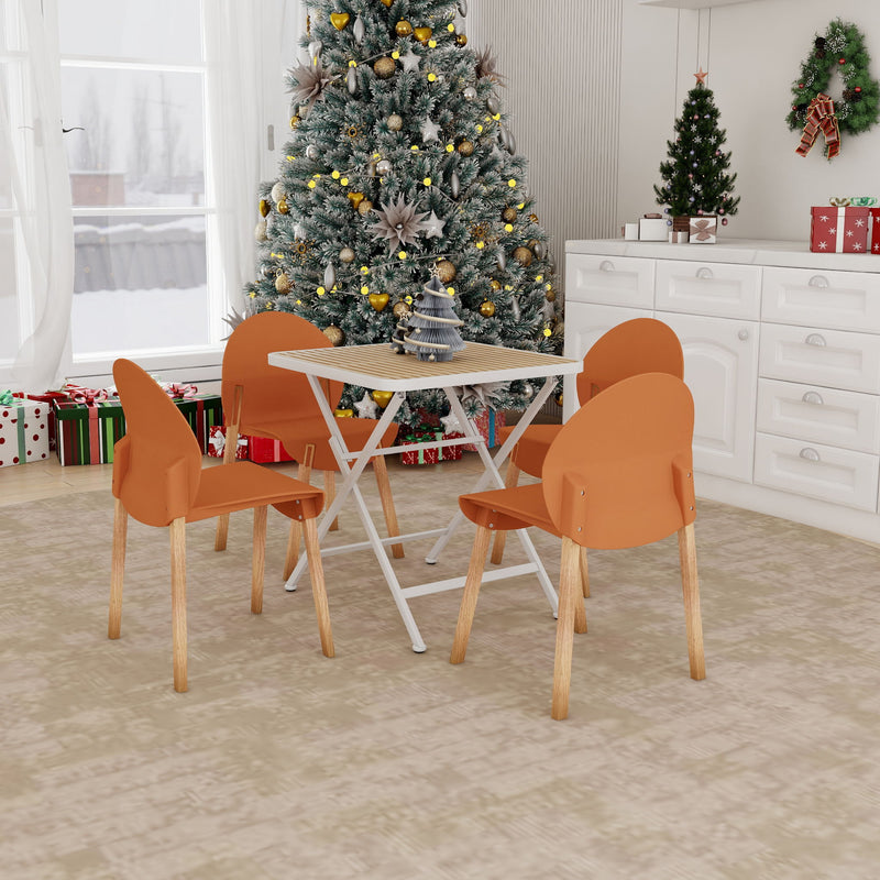 4 Piece Set Of Single Chairs With A Folding Square Table