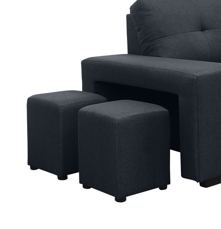 Lucas - Sleeper Sectional Sofa With Reversible Storage Chaise - Dark Gray