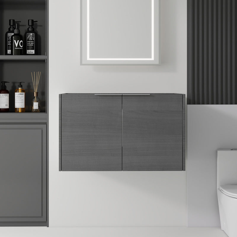 Floating Bathroom Vanity Cabinet With Soft Close Double Doors, Spacious Interior Storage, Wall Mounted, Cabinet Only