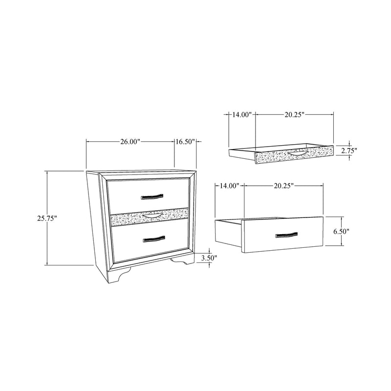 Ryder - Sparkle Nightstand - Gray