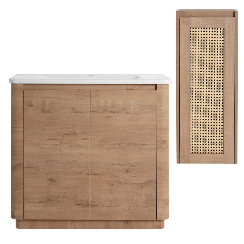 Freestanding Bathroom Vanity With Sink And 2 Soft Close Doors