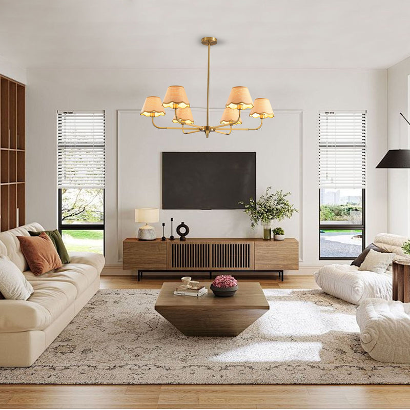 6 Lamp Chandelier - Golden