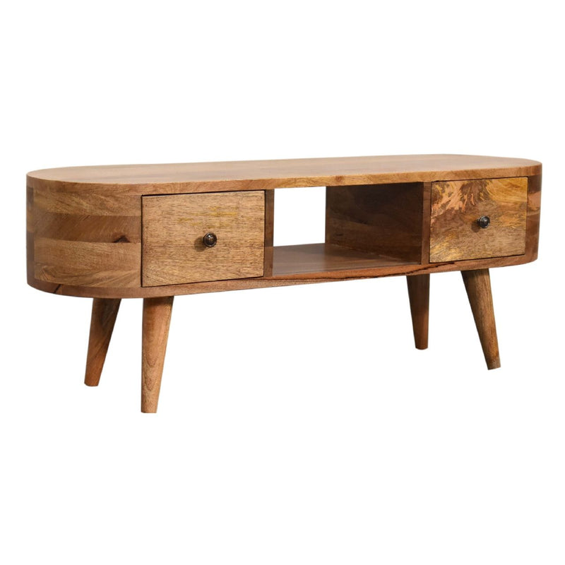 Mini Rounded Entertainment Unit - Oak