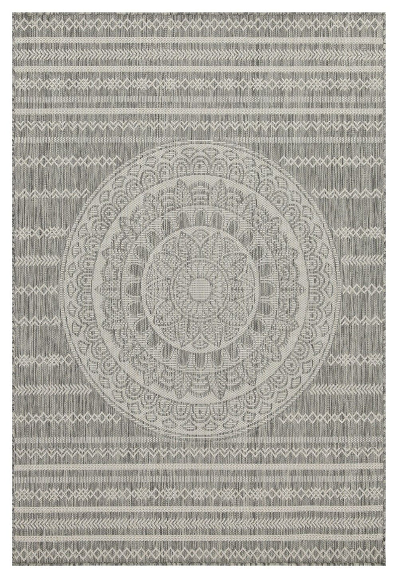 Sunshine - 5'3" X 7'3" Indoor, Outdoor Area Rug - Silver - Polypropylene
