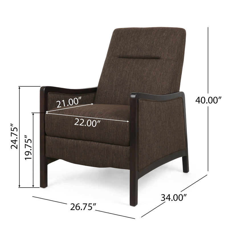 Drury - Contemporary Fabric Upholstered Pushback Recliner
