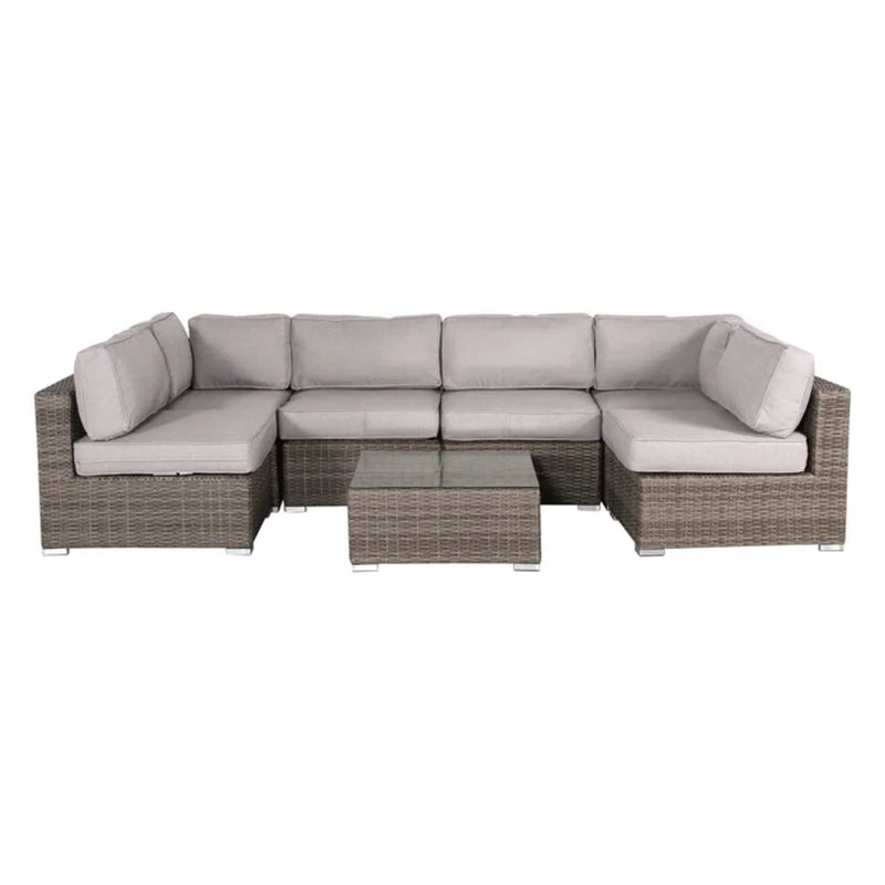 Seating Set With Cushions Handcrafted Wicker Design