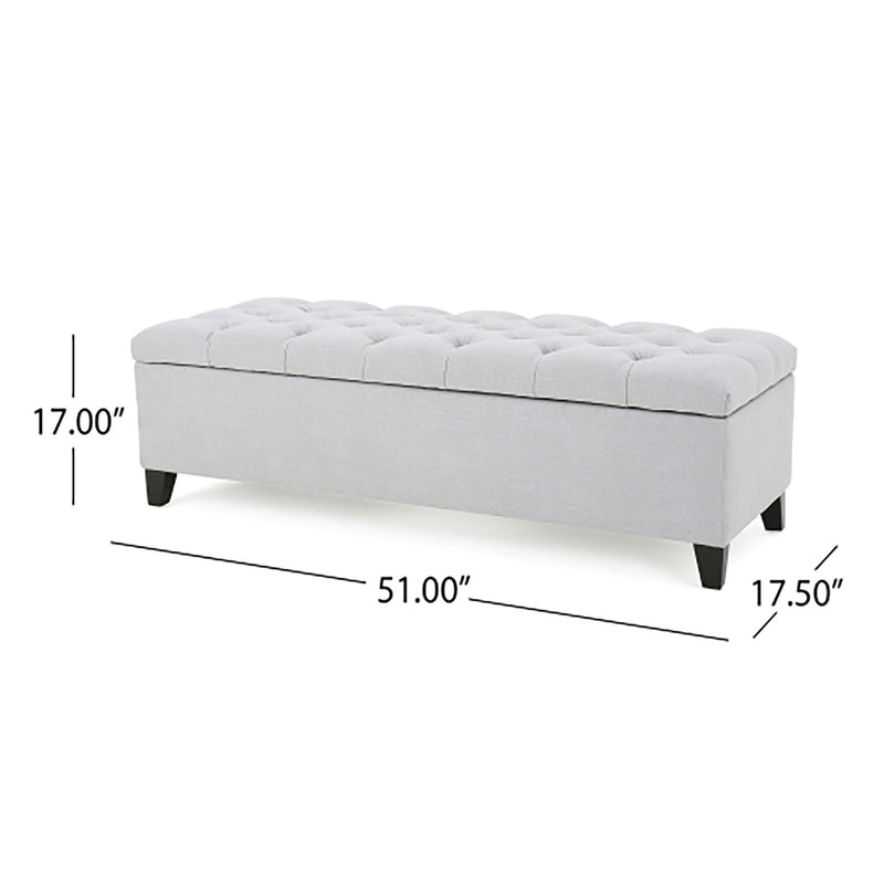 Glouster - Storage Ottoman - Light Gray
