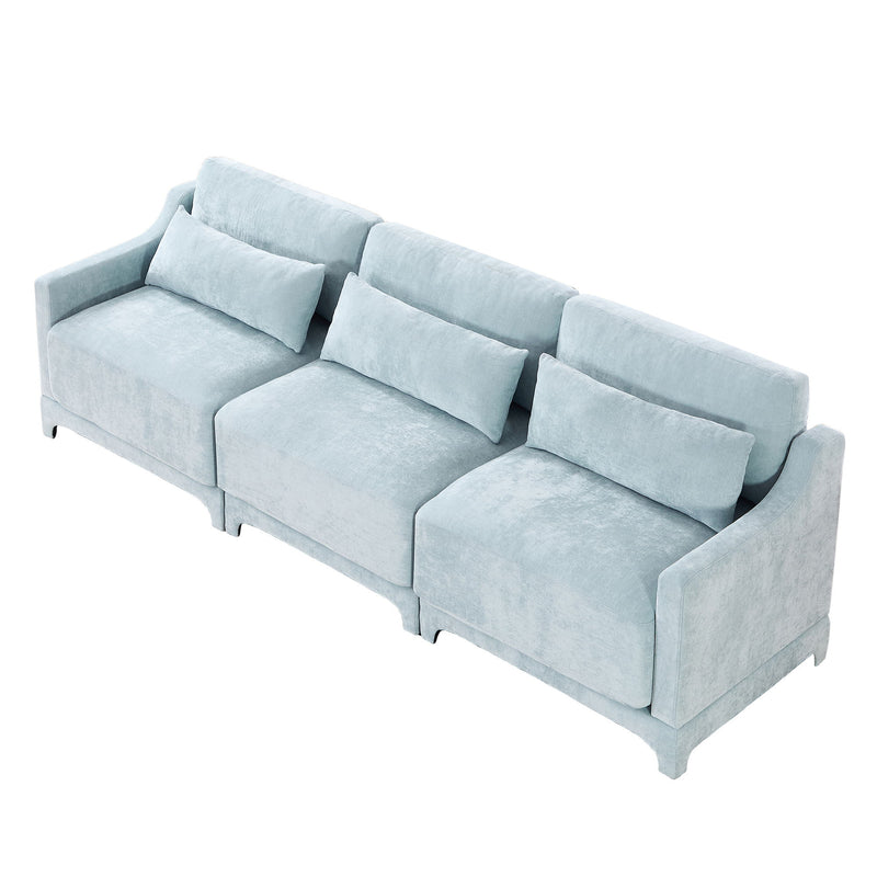 Elegant Sofa With Ergonomic Design And Lumbar Pillows