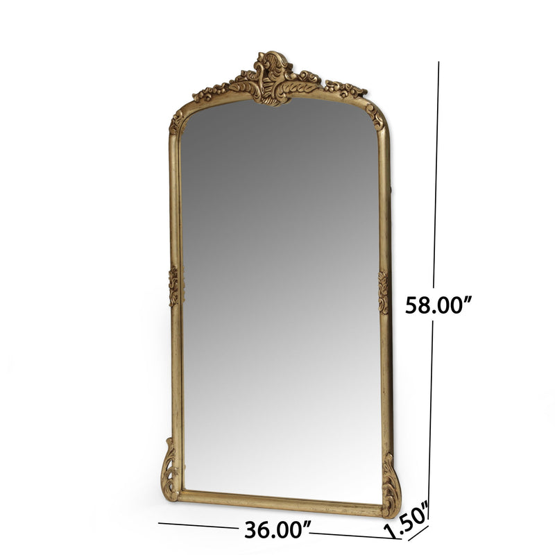 Traditional Handcrafted Over Mantle Mirror - Antique Gold