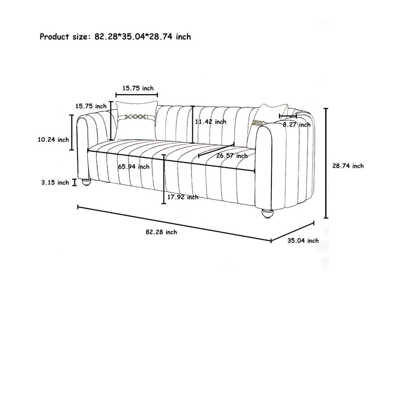 Sofa With Accents And Removable Cushions