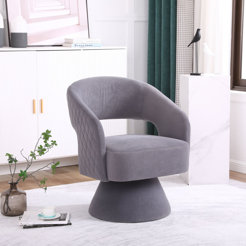 Round Barrel Swivel Accent Chair Armchair For Living Room