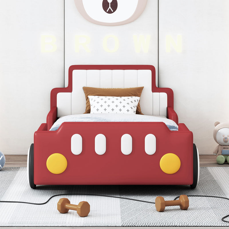 Race Car Shaped Platform Bed With Wheels