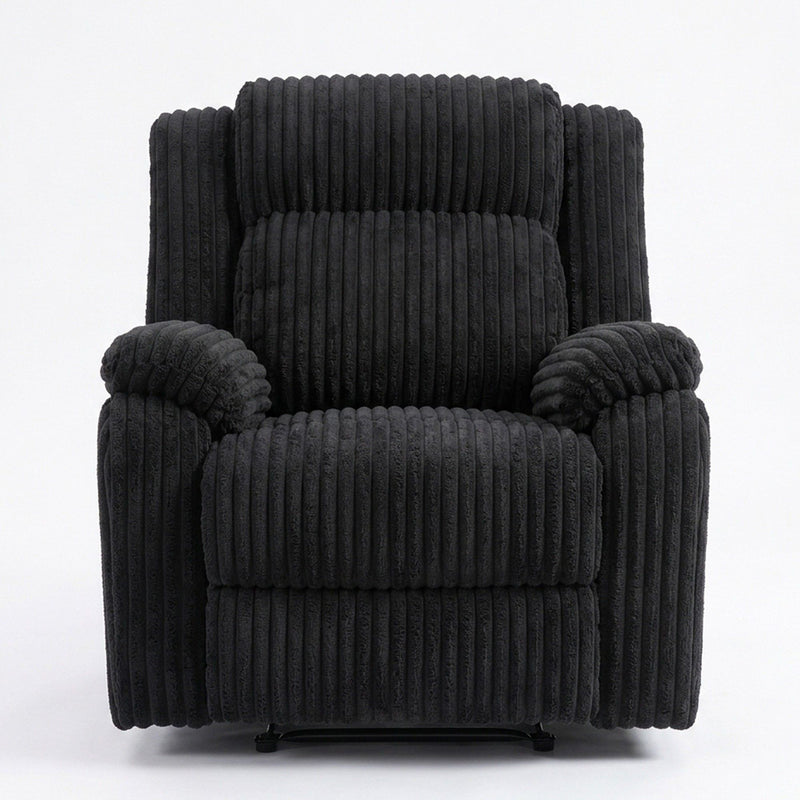 Motion Recliner Chair With Plush Armrests For Living Room, Soft Seat - Black